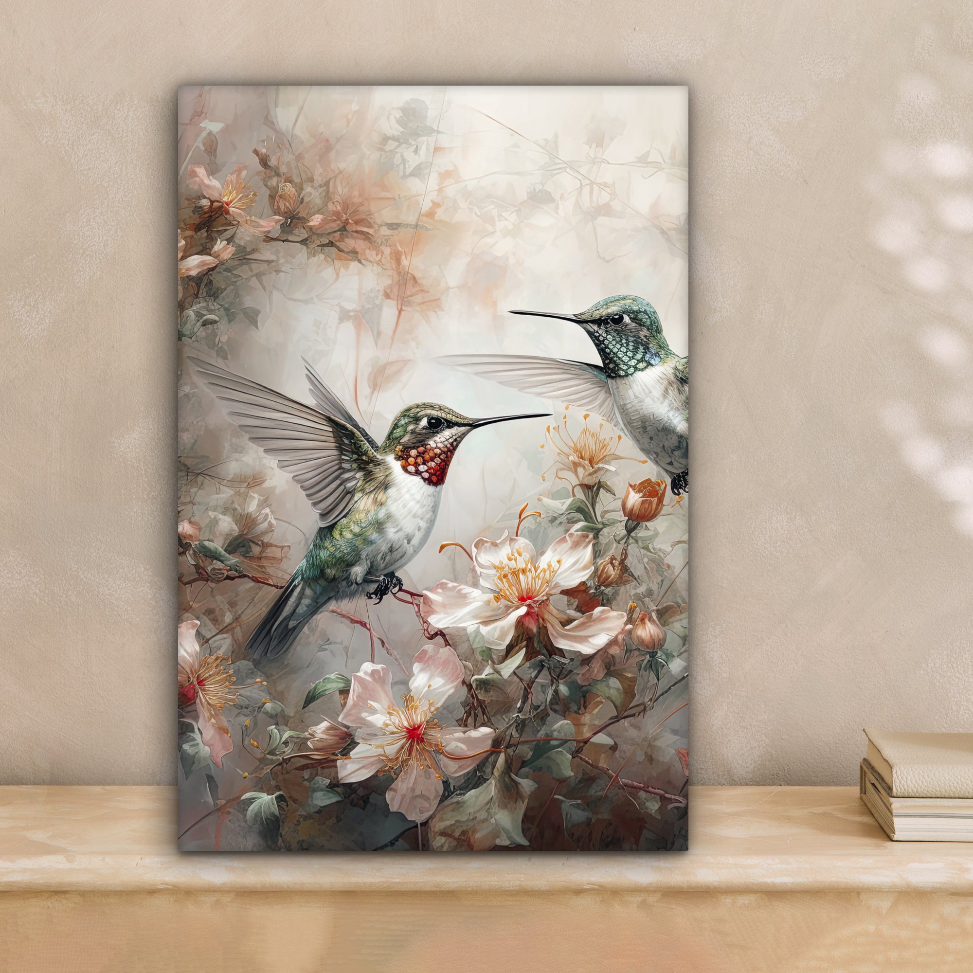 OneMillionCanvasses® Leinwandbild Kolibri - Vögel - Blumen - Pflanzen, Foto günstig online kaufen