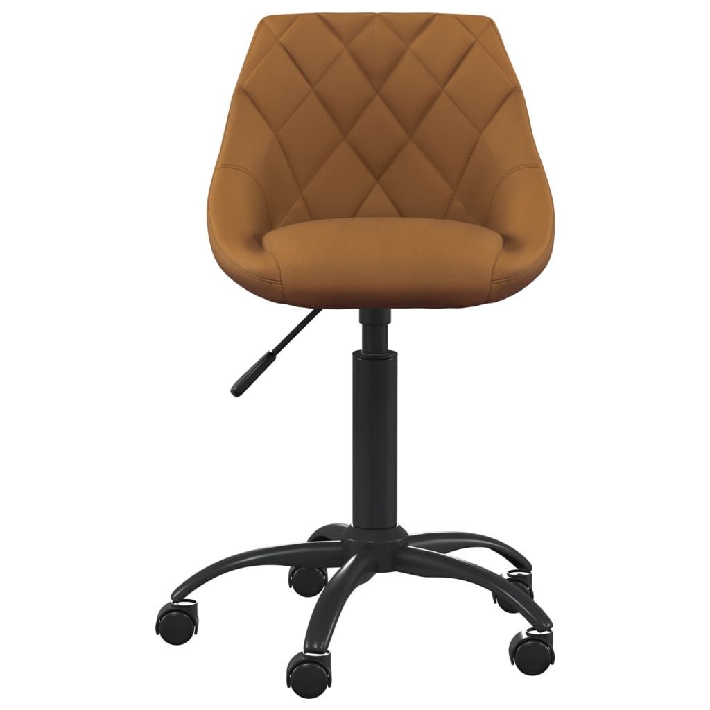 furnicato Esszimmerstuhl Verstellbarer 44x46x(67,5-79) cm Braun mit Samtbezug (1 St), Drehbarer Bürostuhl mit Rollen und Gasdruckfeder für das Wohnzimmer