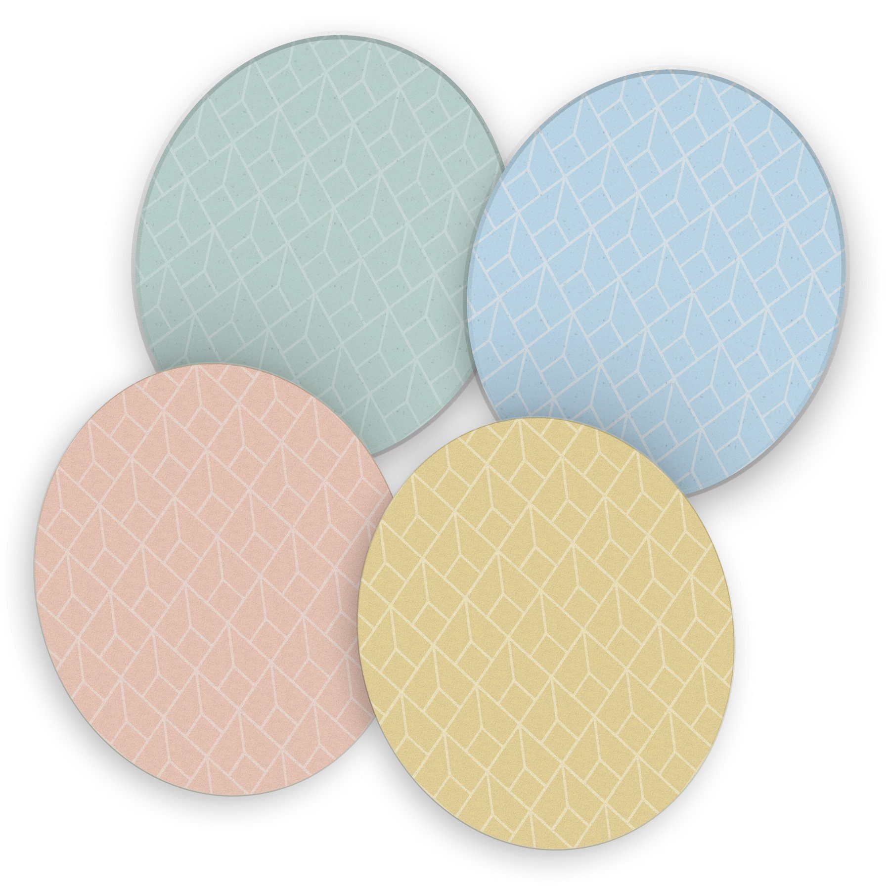 itenga Bierdeckel itenga 40x Bierdeckel rund Geometrie Pastell Muster Untersetzer 10,7cm