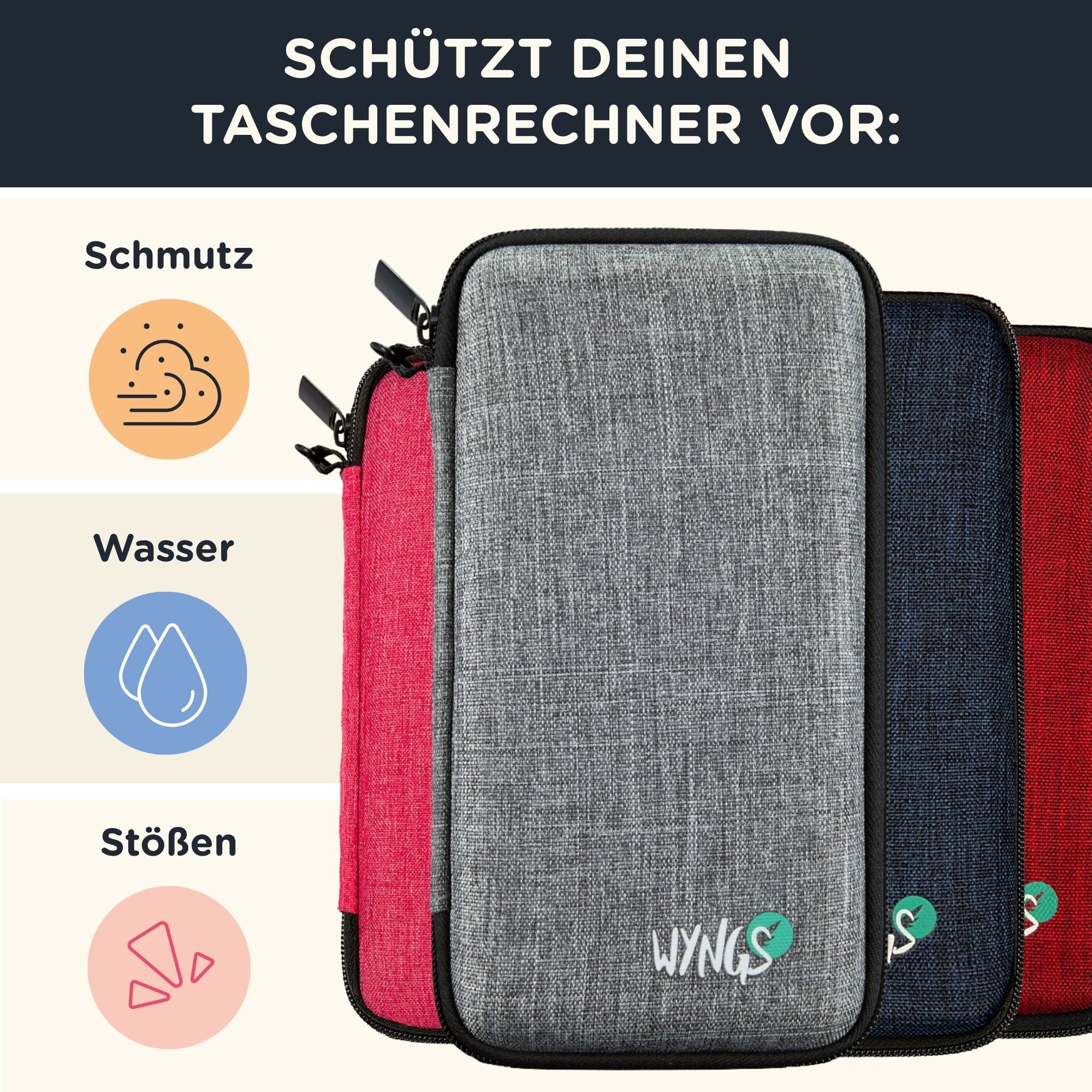 CASIO Taschenrechner fx-82DE X ClassWiz inkl. WYNGS Schutztasche Hellgrau – Bild 3 von 5