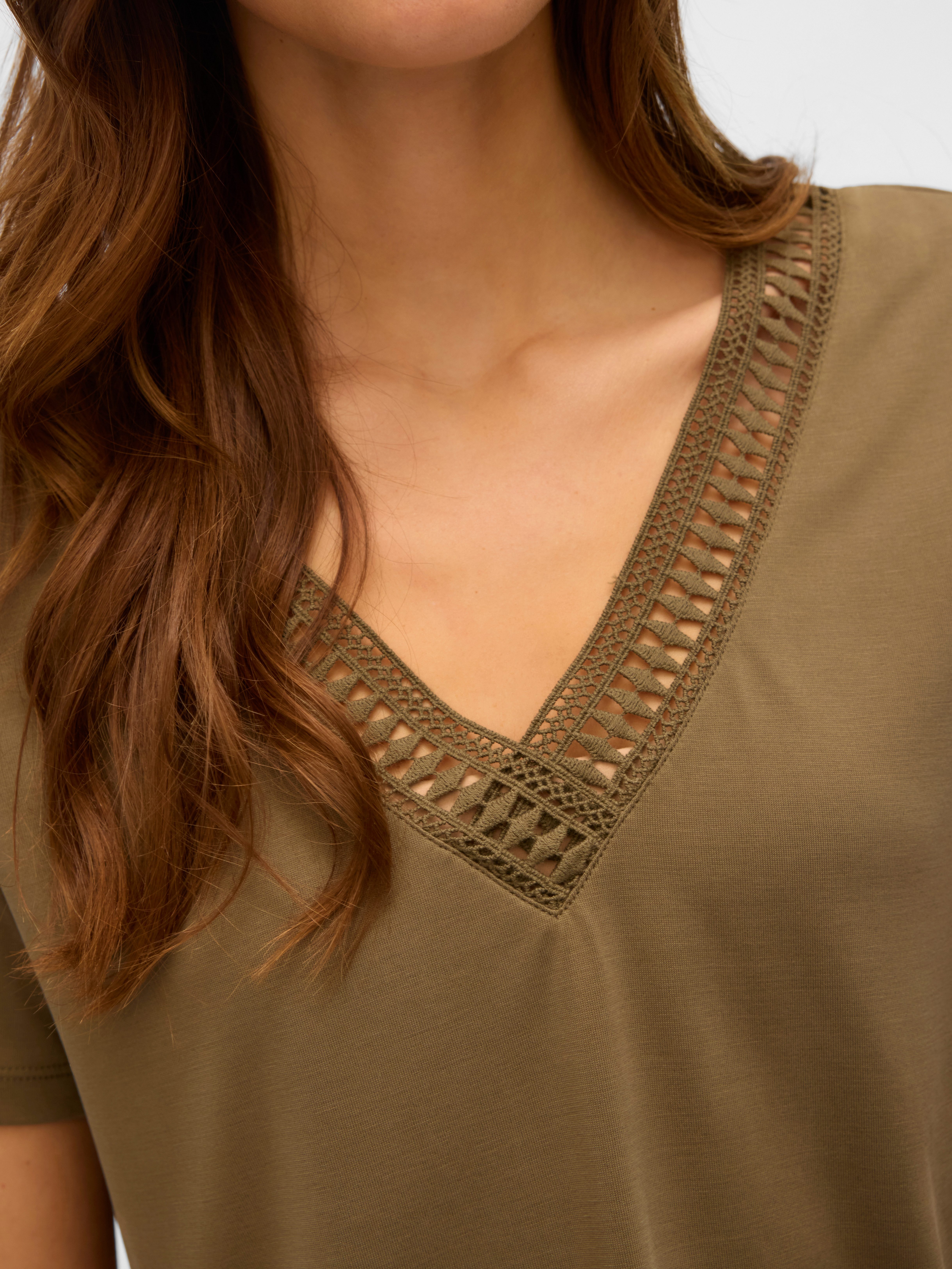 Vero Moda Kurzarmshirt VMSAVANNAH LACE 2-WAY SS TOP JRS