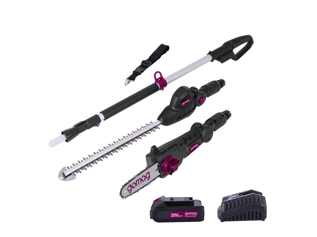 Gomag Garten-Multifunktionsgerät GO-HHS410 2.0 Starterkit, 2-in-1, Set, inkl. Schultergurt, Automatischer Kettenschmierung