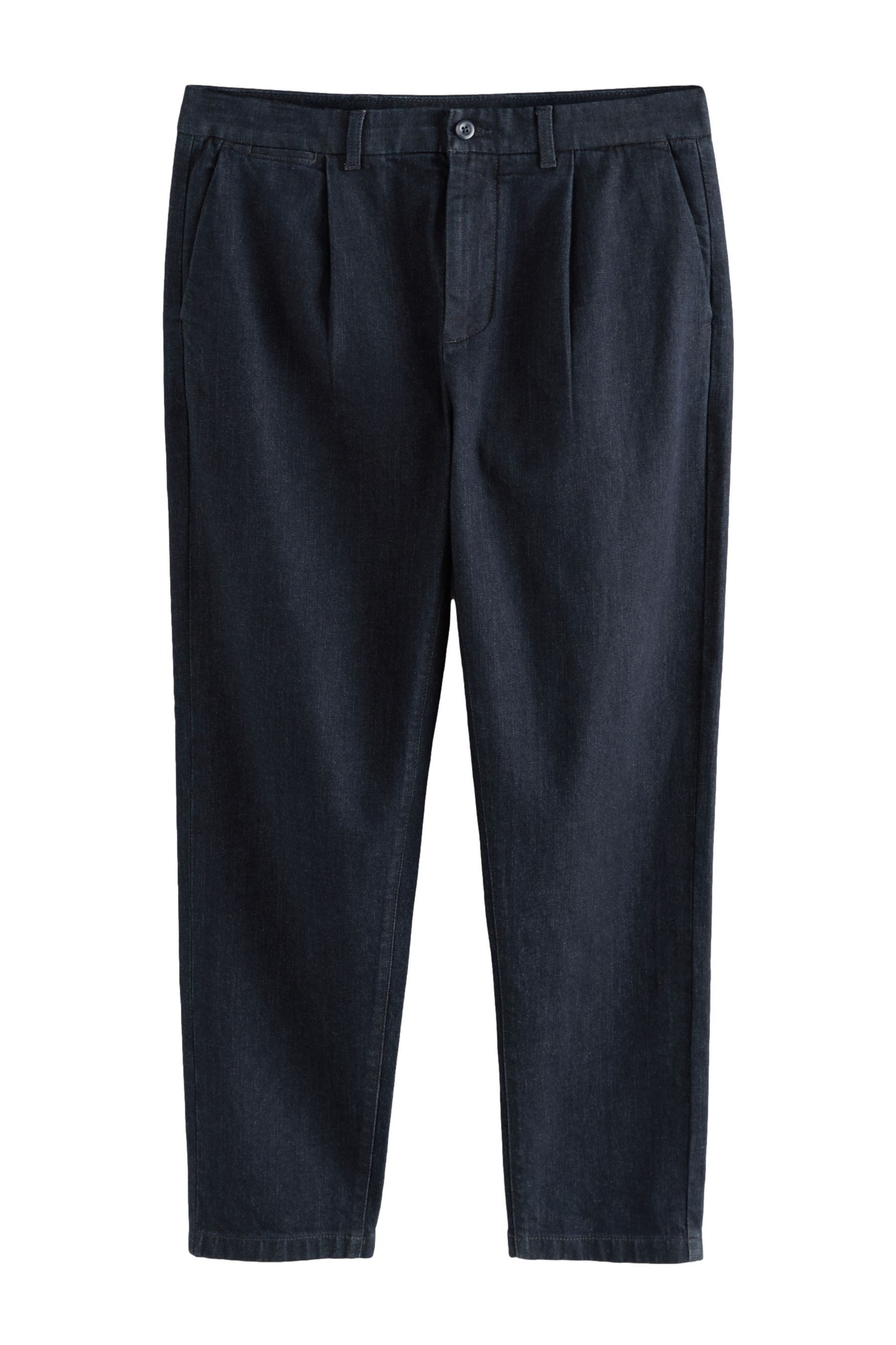 Regular-fit-Jeans Regular Fit Denim-Chinohose mit Bundfalte