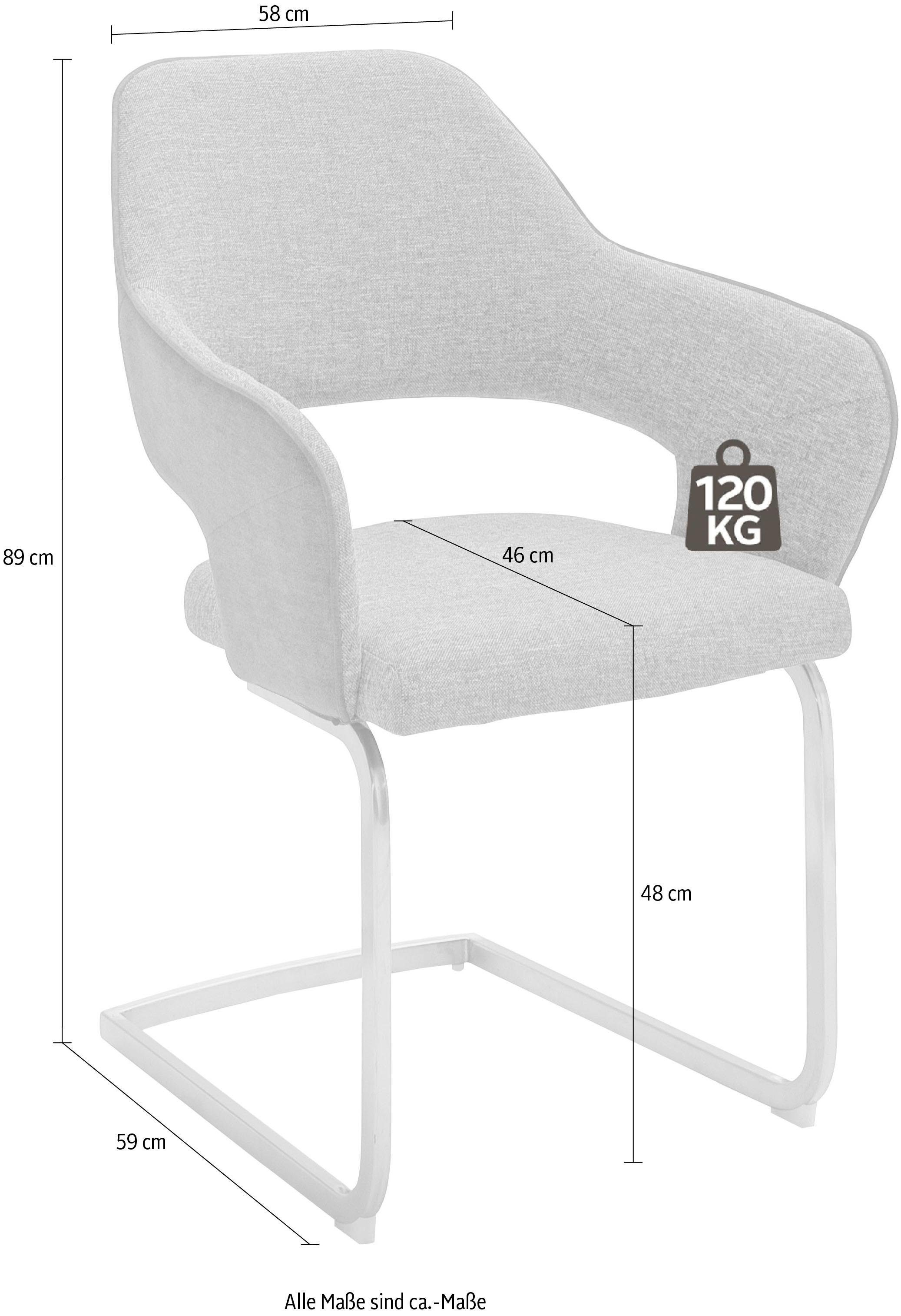 furniture 120 2 (Set, NEWCASTEL Freischwinger belastbar St), Stuhl melange Kg MCA bis