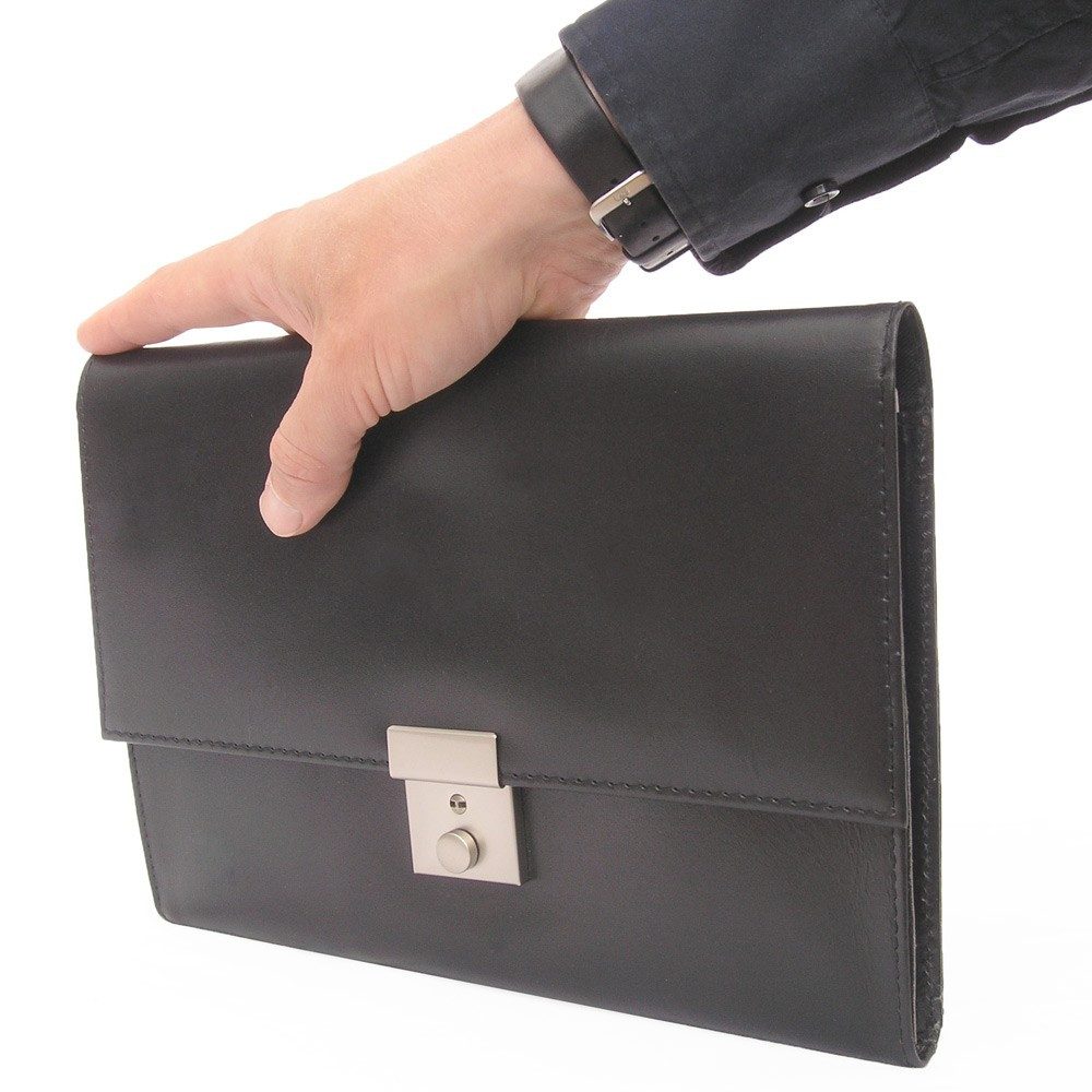 Jahn-Tasche Aktenmappe Reise Dokumentenmappe Dokumententasche Leder Schwarz, Jahn-Tasche 1021