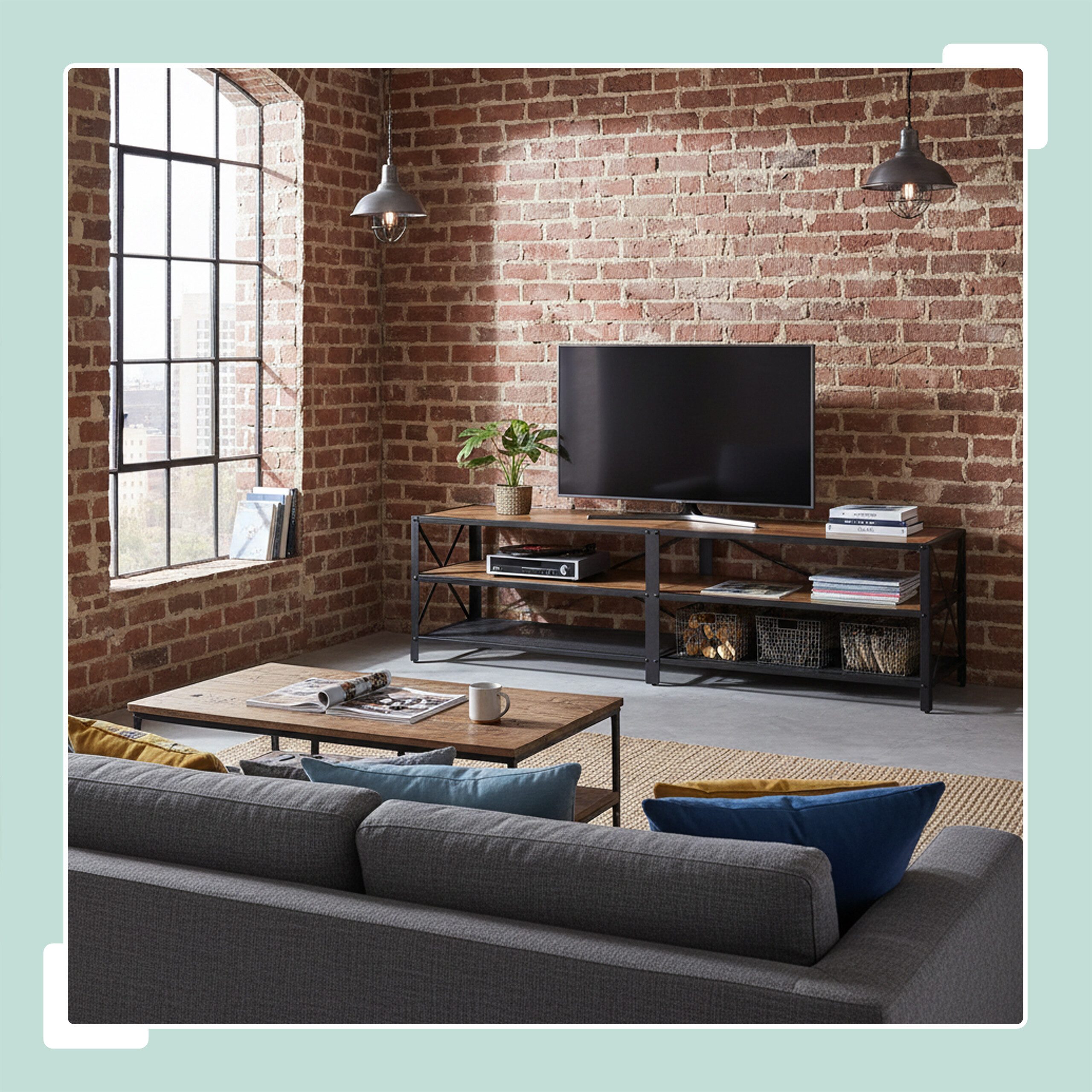 relaxdays TV-Bank TV Lowboard 4 Fächer, 180 cm