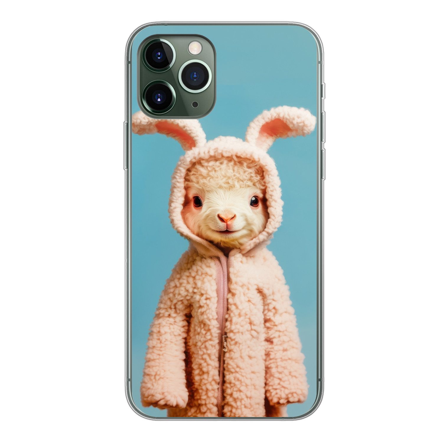 MuchoWow Handyhülle für Apple iPhone 11 Pro Lamm - Osterhase - Kostüm, Smartphone-Bumper, Print, Handy Schutzhülle Dünn