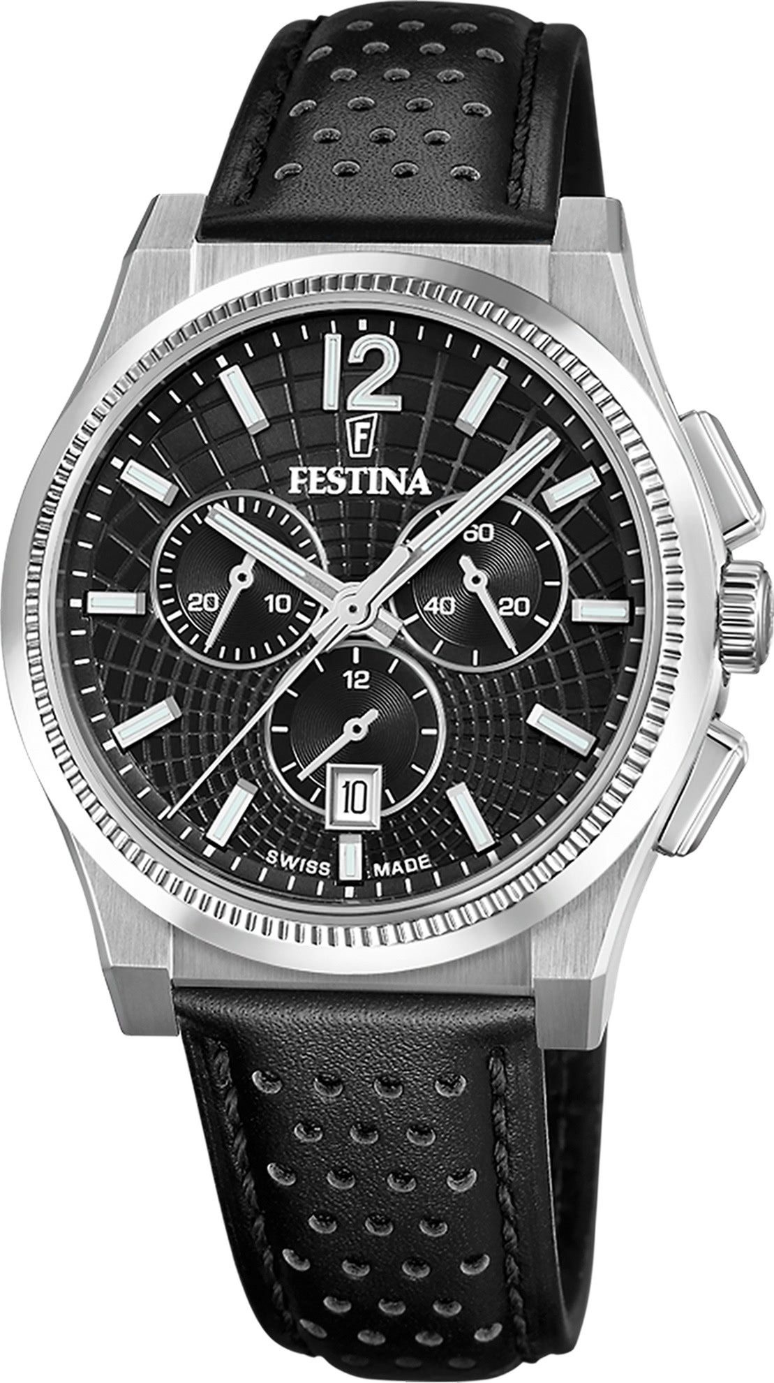 Chronograph Festina Herrenuhr Swiss Made Armbanduhr