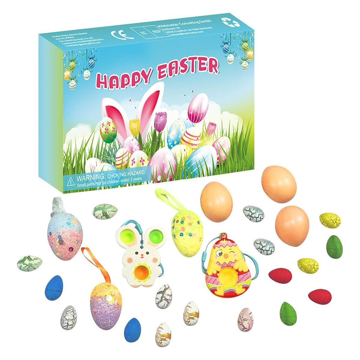 yozhiqu Osterei Blindbox zum Öffnen von Spielzeug, Osterhasen und Eiern für Kinder (1 St), Sicheres Material, 28 Überraschungen, Geschenke für Jungen und Mädchen