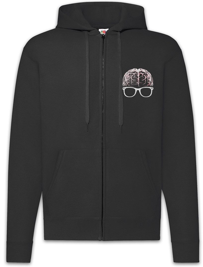 Sweatjacke Nerd Brain Zipper Hoodie Jerk Geek Nerd Lehrer Freak Gamer Gehirn