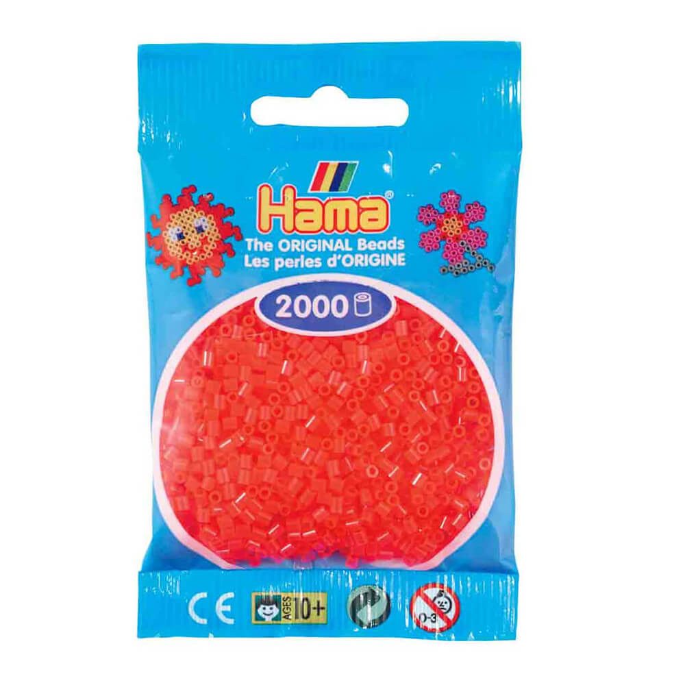 Hama Bügelperlen Hama Beutel mit 2000 Mini-Bügelperlen neon
