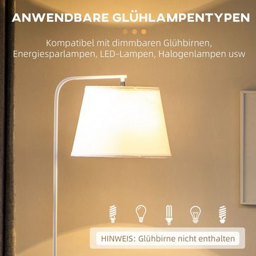 HOMCOM Stehlampe Stehleuchte mit Ablagen, Wohnzimmerlampe, mit Ablagen, LED, Warmweiß, BxLxH: 39.5x 43 x 162 cm