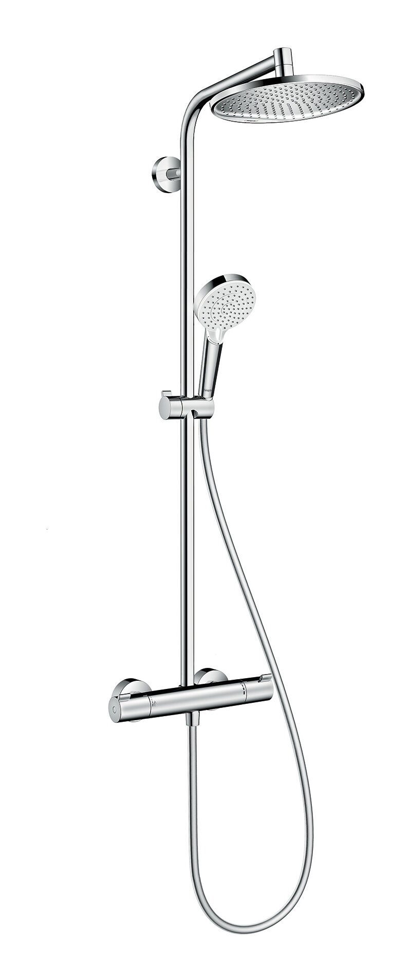 hansgrohe Duschsystem Crometta S Showerpipe, Höhe 120.1 cm, 240 1jet mit Thermostat - Chrom | Brausegarnituren