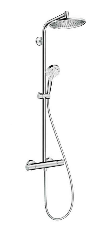hansgrohe Duschsystem Crometta S Showerpipe, Höhe 120.1 cm, 240 1jet EcoSmart mit Thermostat - Chrom