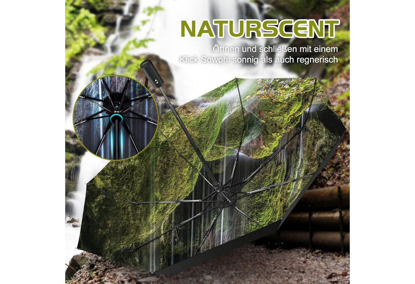 Thumbnail - LuxusKollektion Sonnenschirm Faltbarer Regenschirm mit niedlichen Aufdrucken für