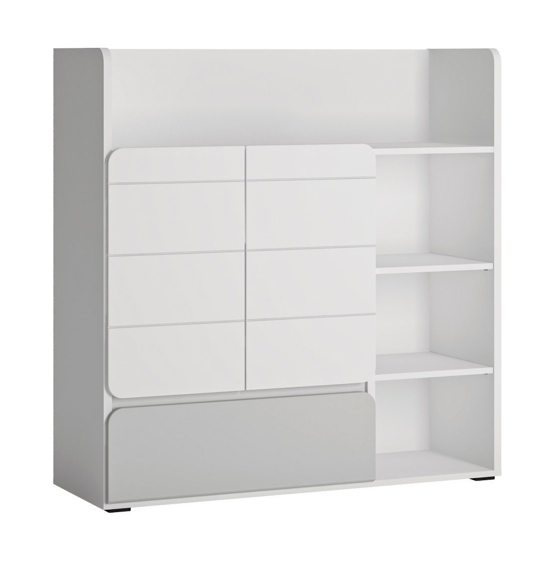 Feldmann-Wohnen Bücherregal Albi, 114x41x117cm weiß grau günstig online kaufen
