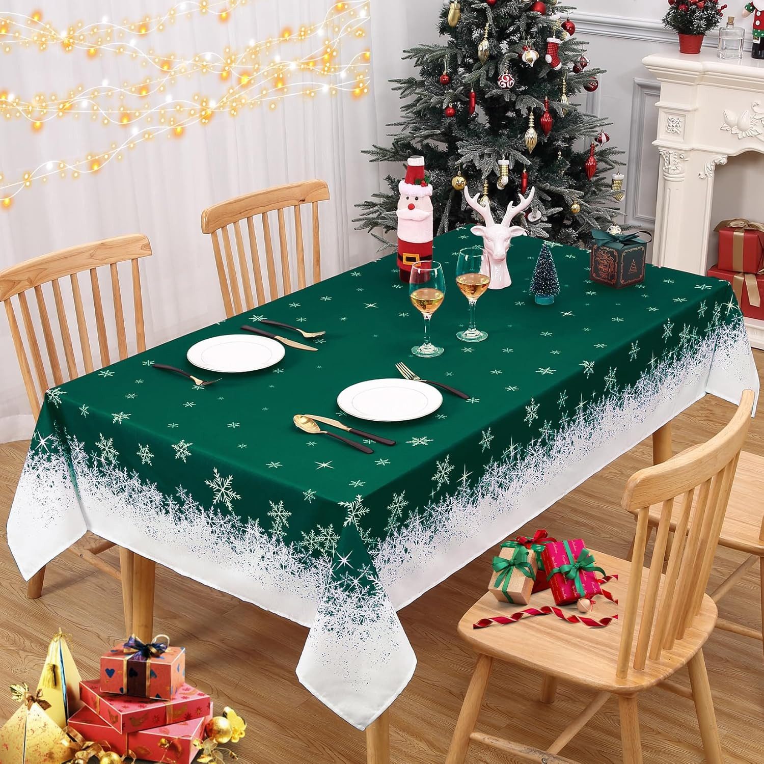 GarveeMore Tischdecke Weihnachten Tischdecke Wasserabweisend Abwaschbare Sc günstig online kaufen
