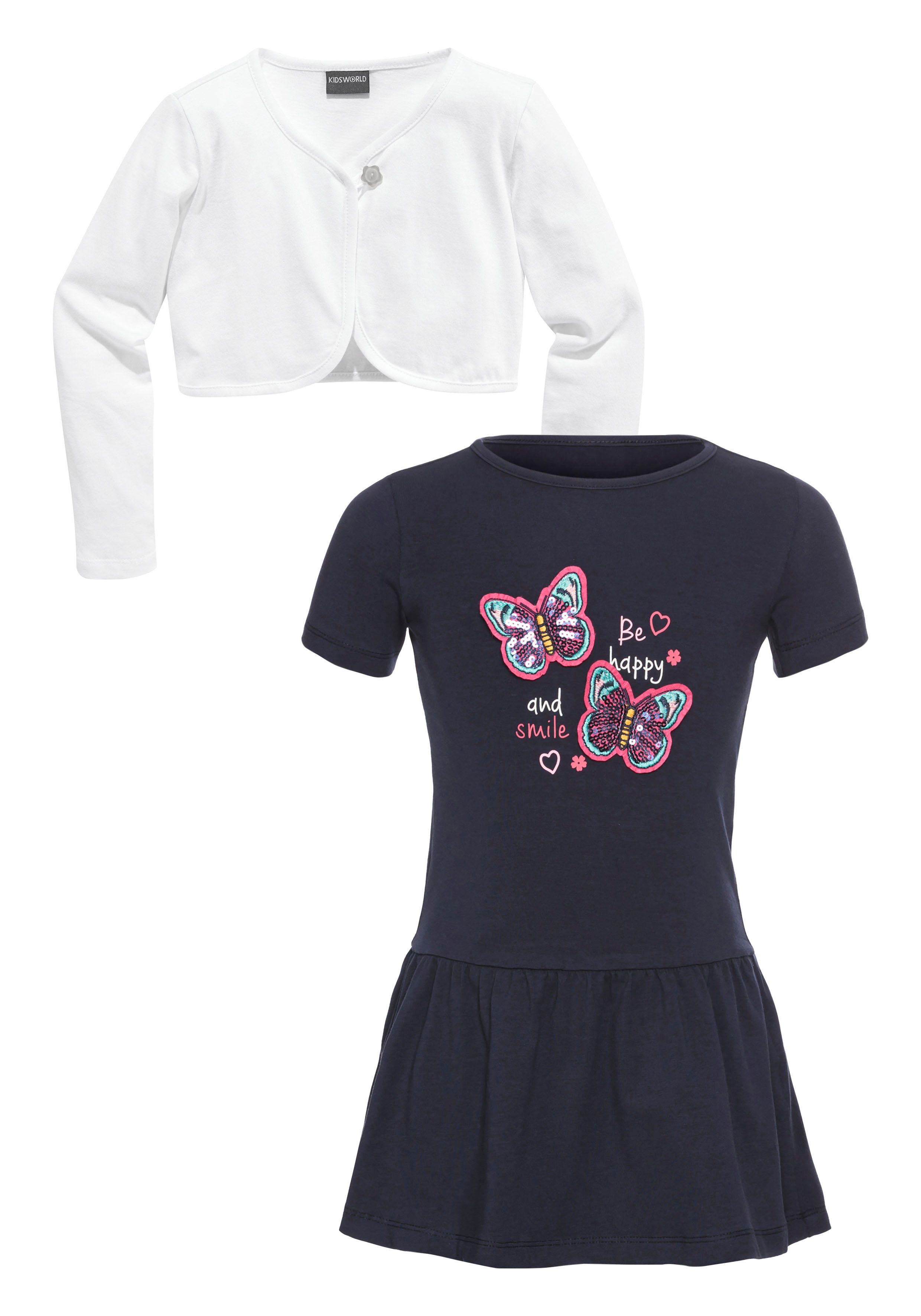 KIDSWORLD Bolero, Kleid & Leggings 2tlg. Set : Kleid mit Bolero-Jacke (Set, 2-tlg., 2) Outfit für kleine Mädchen