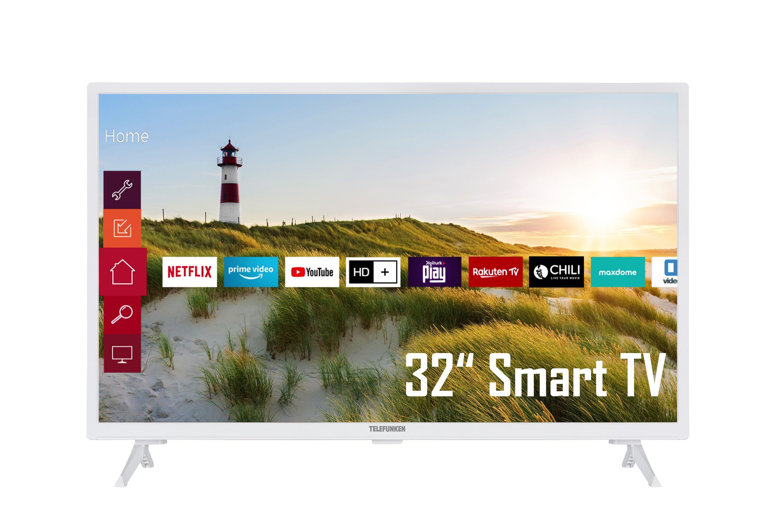 Telefunken XH32K550-W LCD-LED Fernseher (80 cm/32 Zoll, HD-ready, Smart TV,  Works with Alexa und Google Assistant, Triple-Tuner)