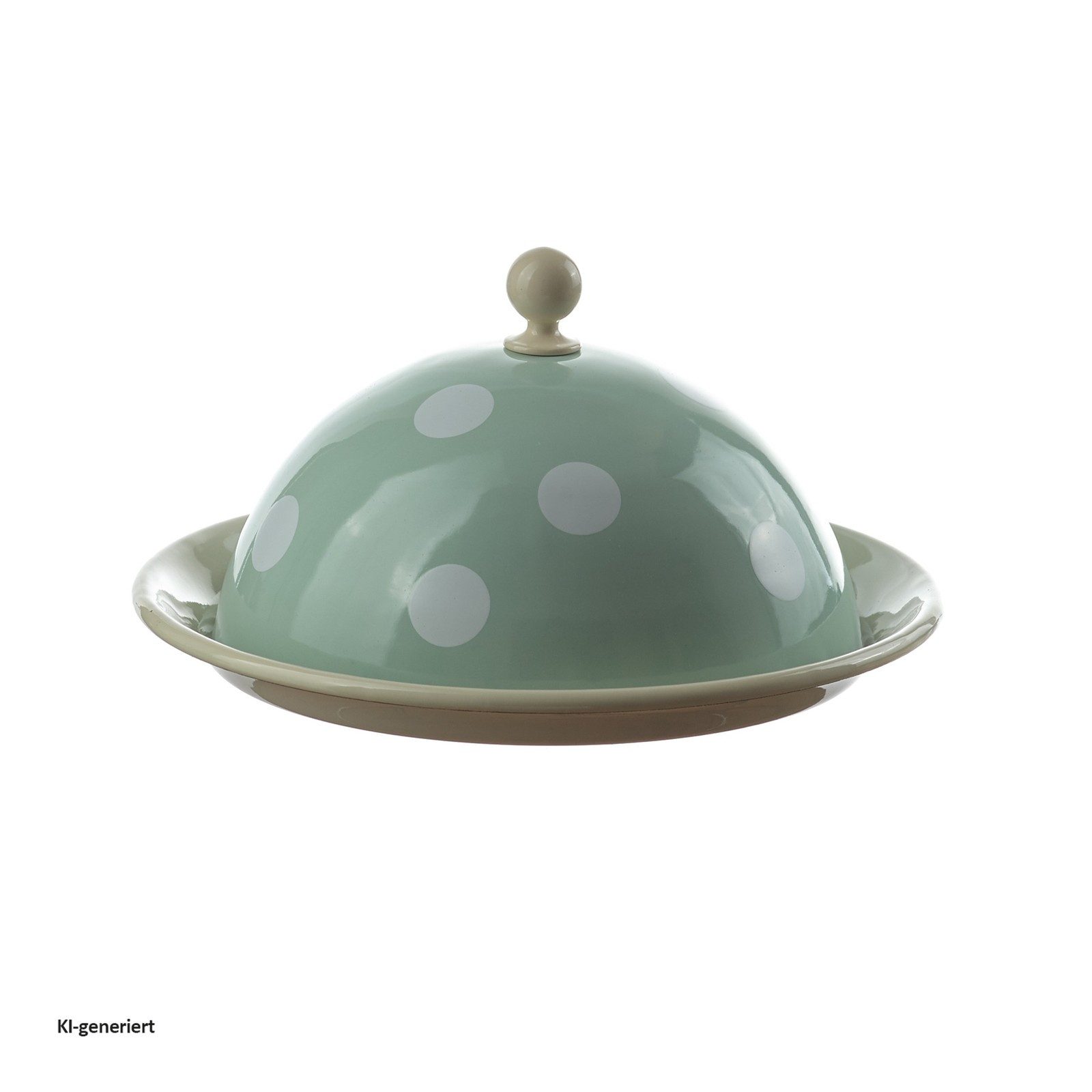 Neuetischkultur Butterdose Butterdose rund, Tupfen Retro, Emaille, (Stück, 1-tlg., 1 Butterdose), Butterglocke aus Emaille