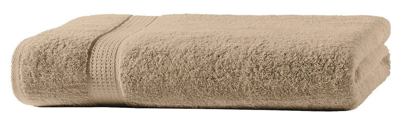 One Home Duschtuch Royal, Frottee (1-St), mit Bordüre, saugfähig beige