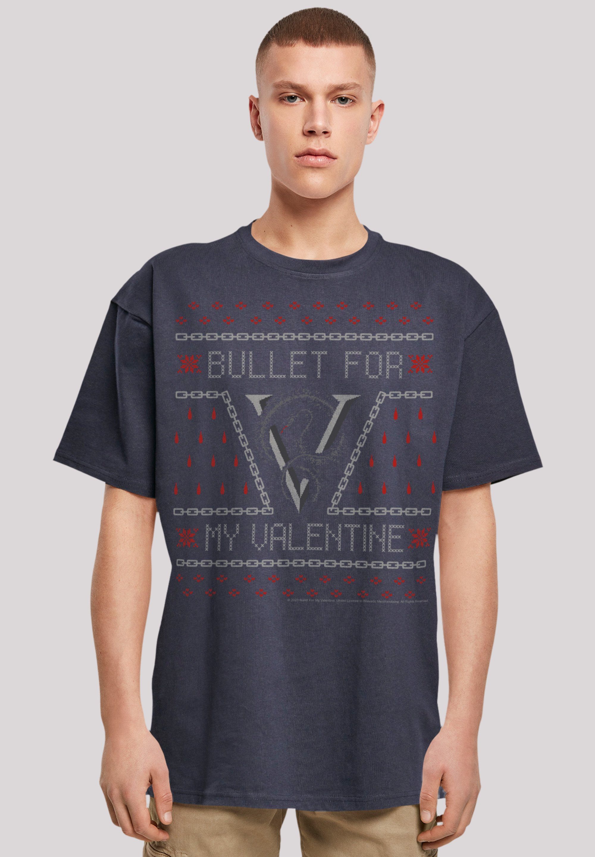 F4NT4STIC T-Shirt Bullet for my Valentine Metal Band Christmas Premium Qualität, Rock-Musik, Band navy