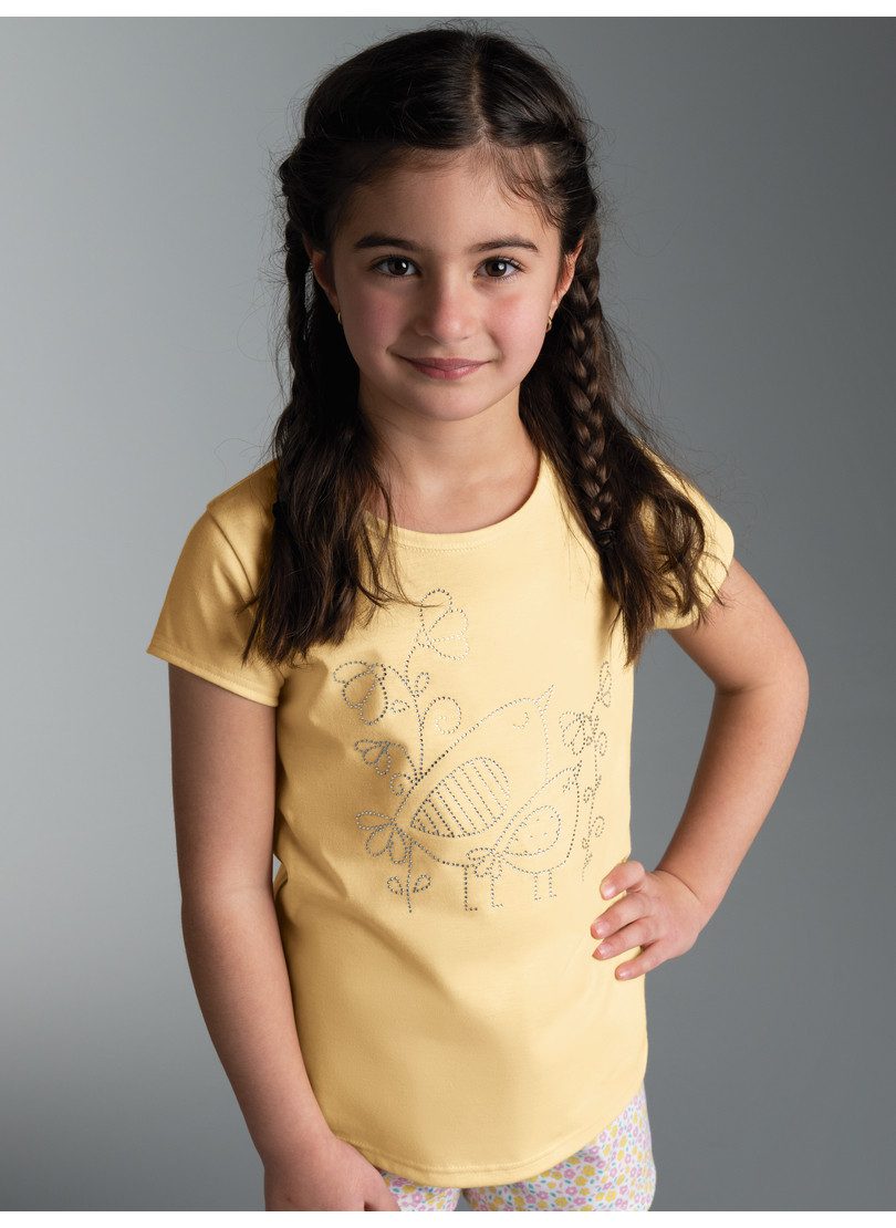 Trigema T-Shirt TRIGEMA T Shirt mit Vogel Motiv aus Strass-Steinen (1-tlg)