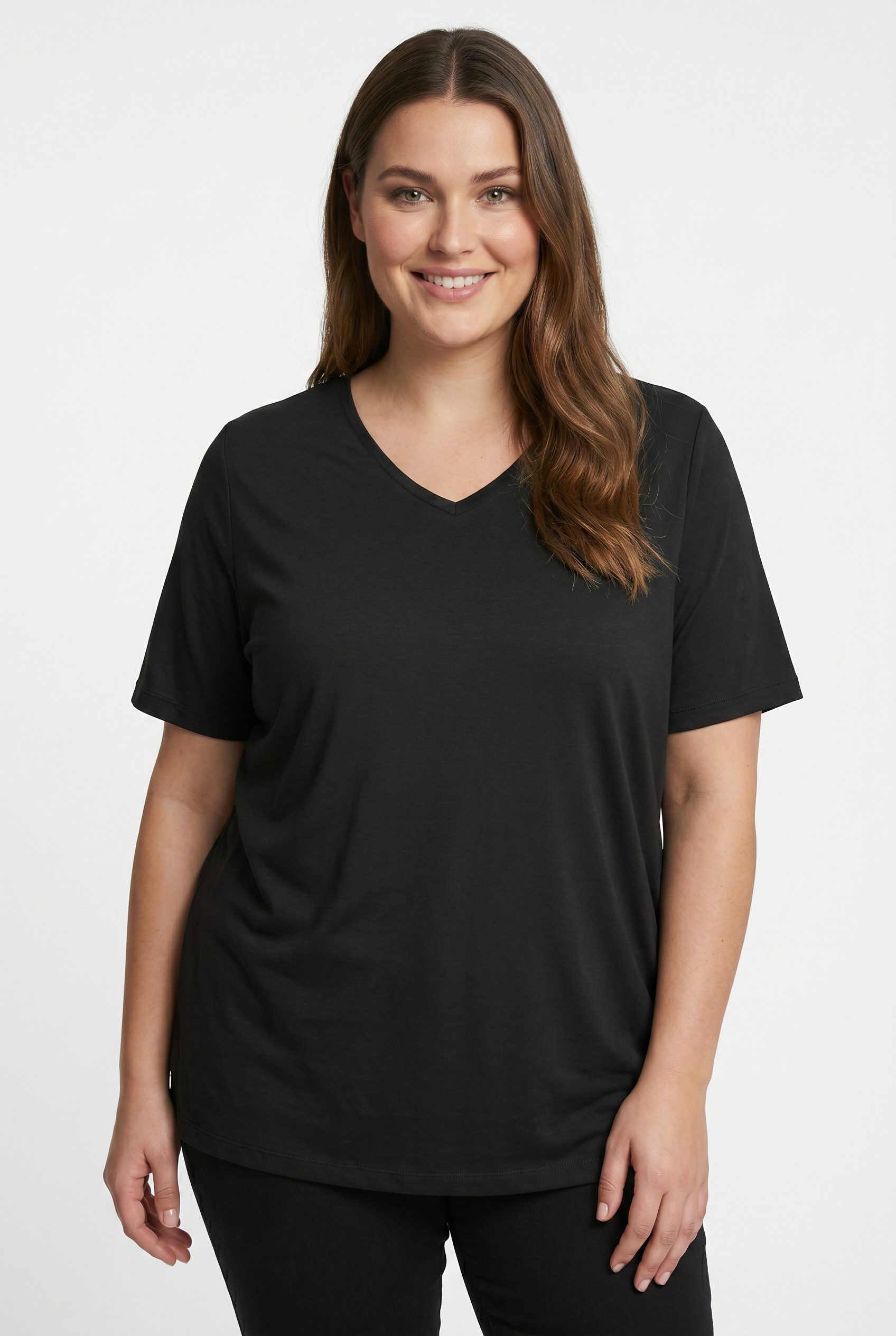 ONLY CARMAKOMA V-Shirt CARCORAL S/S V-NECK TEE JRS