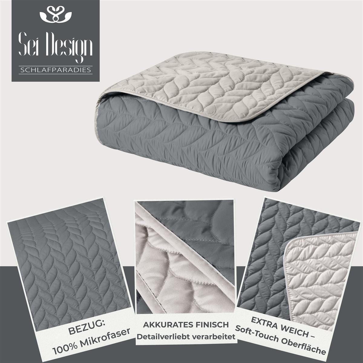 SEI Design Bettüberwurf Tagesdecke Überwurf für Bett Sofa - Zopf-Steppung – günstig online kaufen