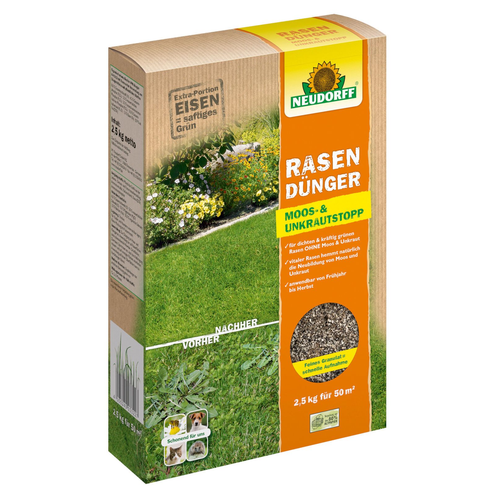Neudorff Rasendünger Rasendünger Moos- und UnkrautStopp - 2,5 kg