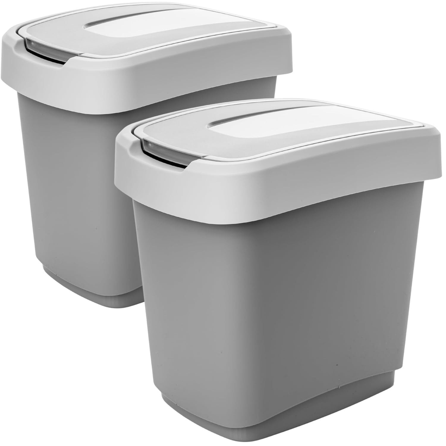 Mülleimer 2er Set Abfalleimer 15L mit Decke