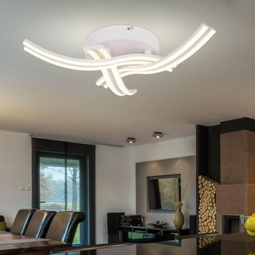 etc-shop LED Deckenleuchte, LED-Leuchtmittel fest verbaut, Warmweiß, Wohnzimmer LED Deckenleuchte Deckenlampe 3 flammig Wohnzimmerlampe