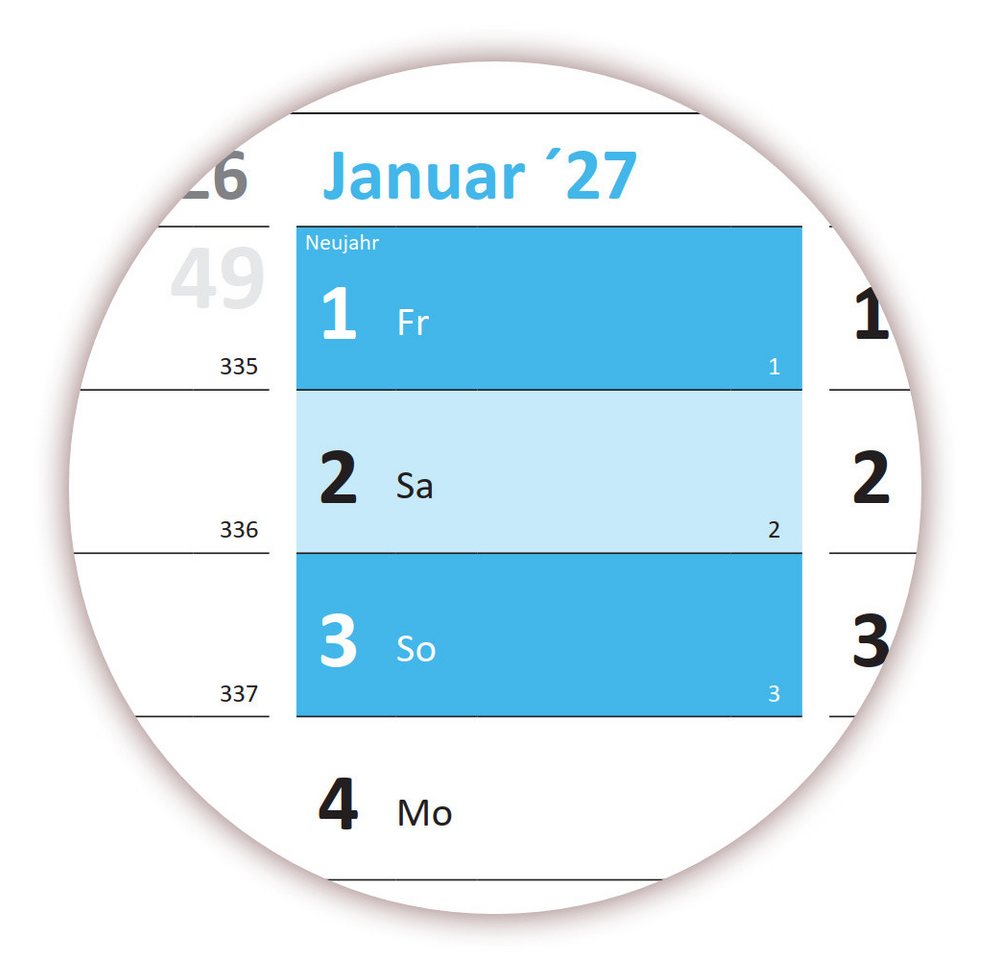 Thumbnail - LYSCO Wandkalender Rainbow Premium Classic2 Wandplaner 2026 + 2027 (gerollt), erhältlich in den Formaten DIN A2, DIN A1 ...