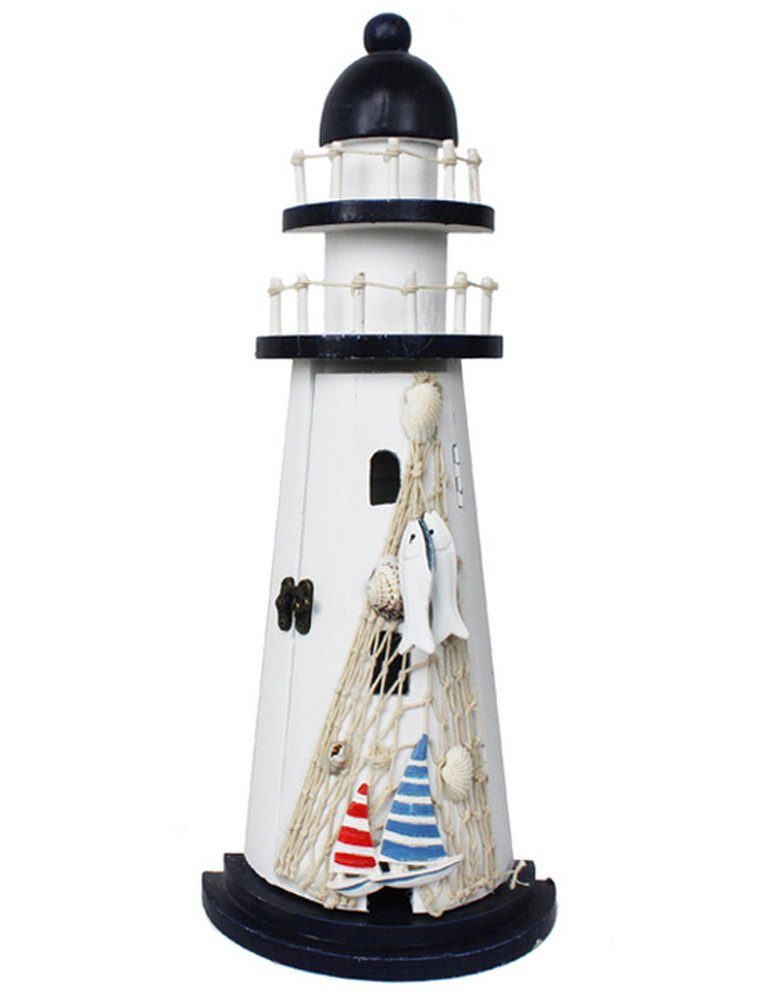 Yudu Wanddekoobjekt Deko-Leuchtturm Holz Regal Maritime hinstellen/aufhängen