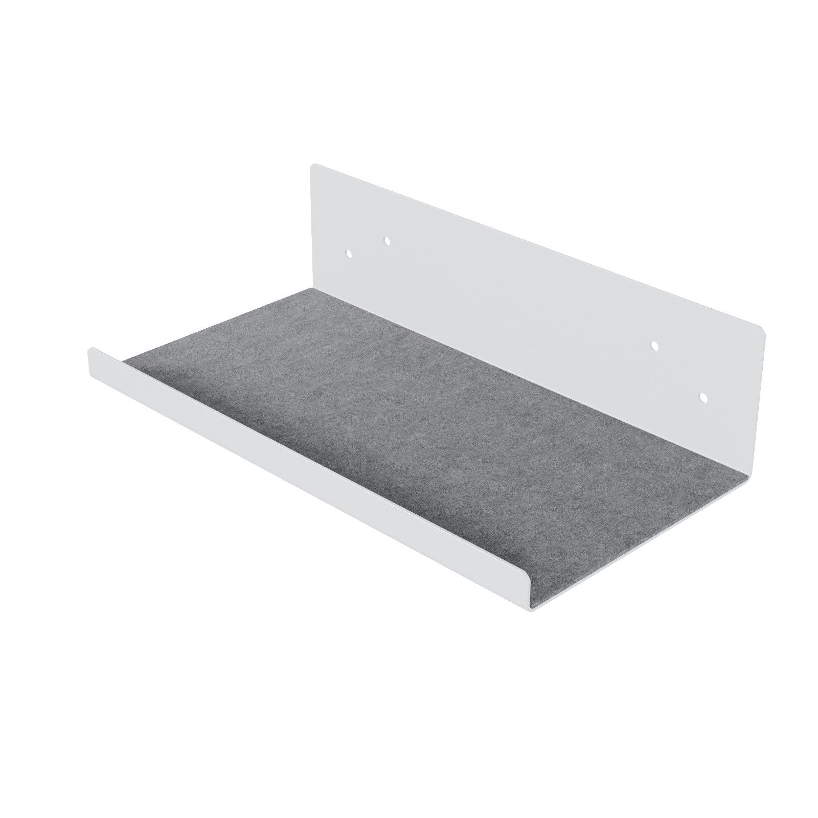 QLS Katzen-Wandregal 27x50 cm aus Stahl mit Filz, Katzenregal Kletterwand pulverbeschichtet bis 10 kg
