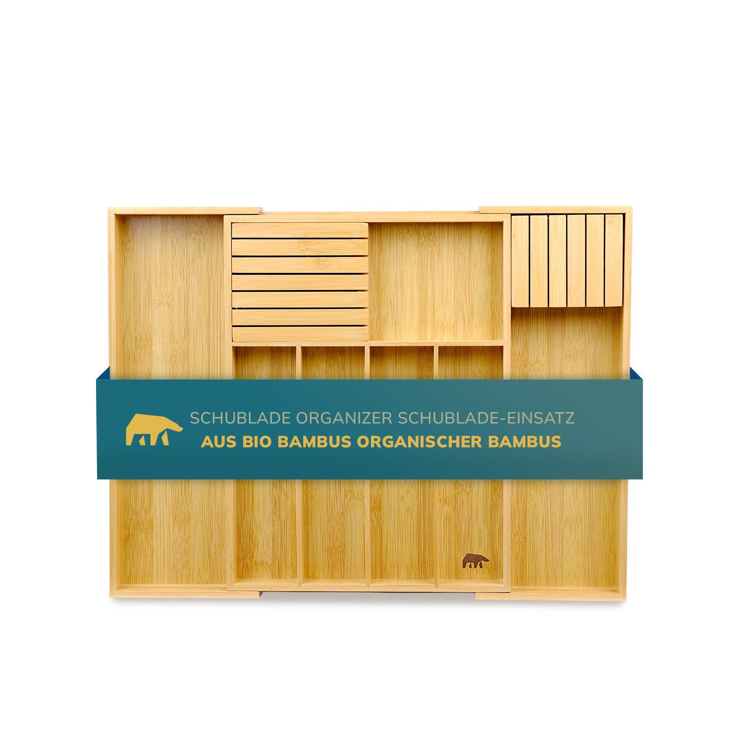 Roxlin Besteckkasten Bambus Besteckkasten Messerhalter Schubladen Organizer Küche