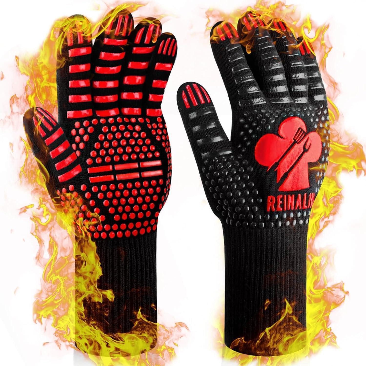 Grillhandschuhe Grillhandschuhe Hitzebeständig bis 800°C Ofenhandschuhe Topfhandschuhe