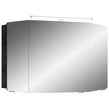 Lomadox Spiegelschrank CERVIA-66 Badezimmer 100cm graphit Struktur, LED-Beleuchtung, : 100/67/17 cm