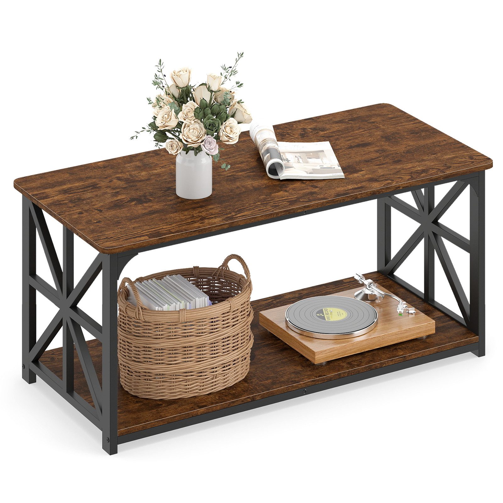 COSTWAY Couchtisch, Wohnzimmertisch, Sofatisch für Büo, Kaffeetisch