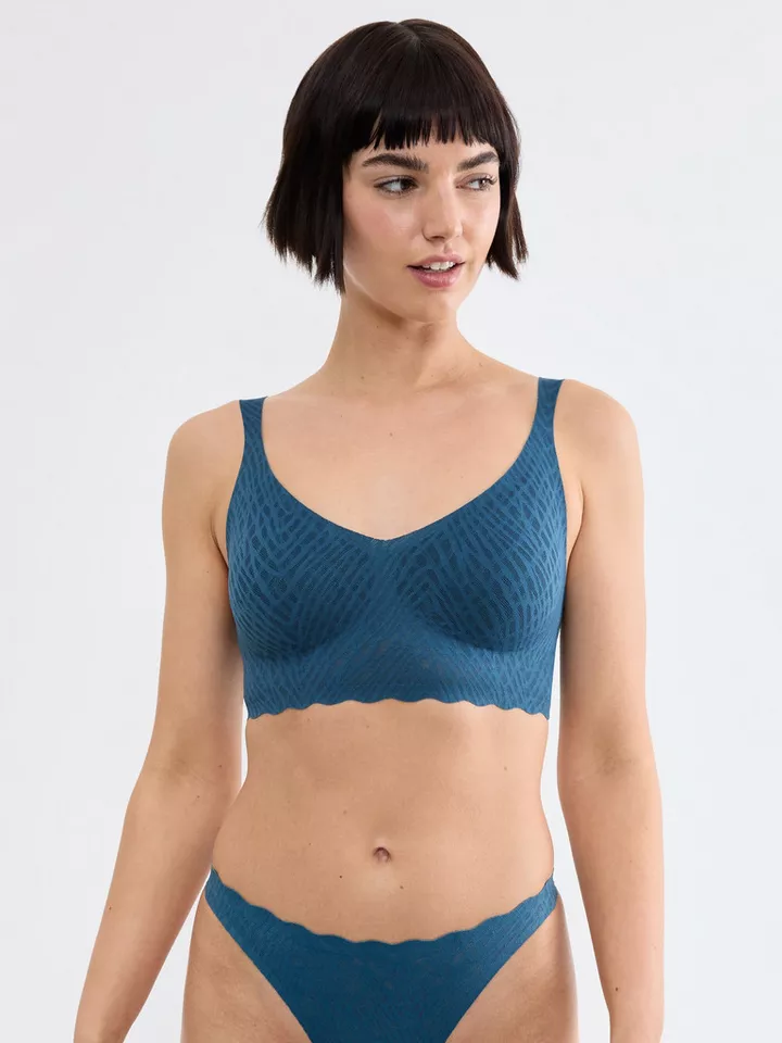 Sloggi Bralette ZERO Feel Bliss herausnehmbare, atmungsaktive Pads, Stretch-Spitze, mittlerer Halt