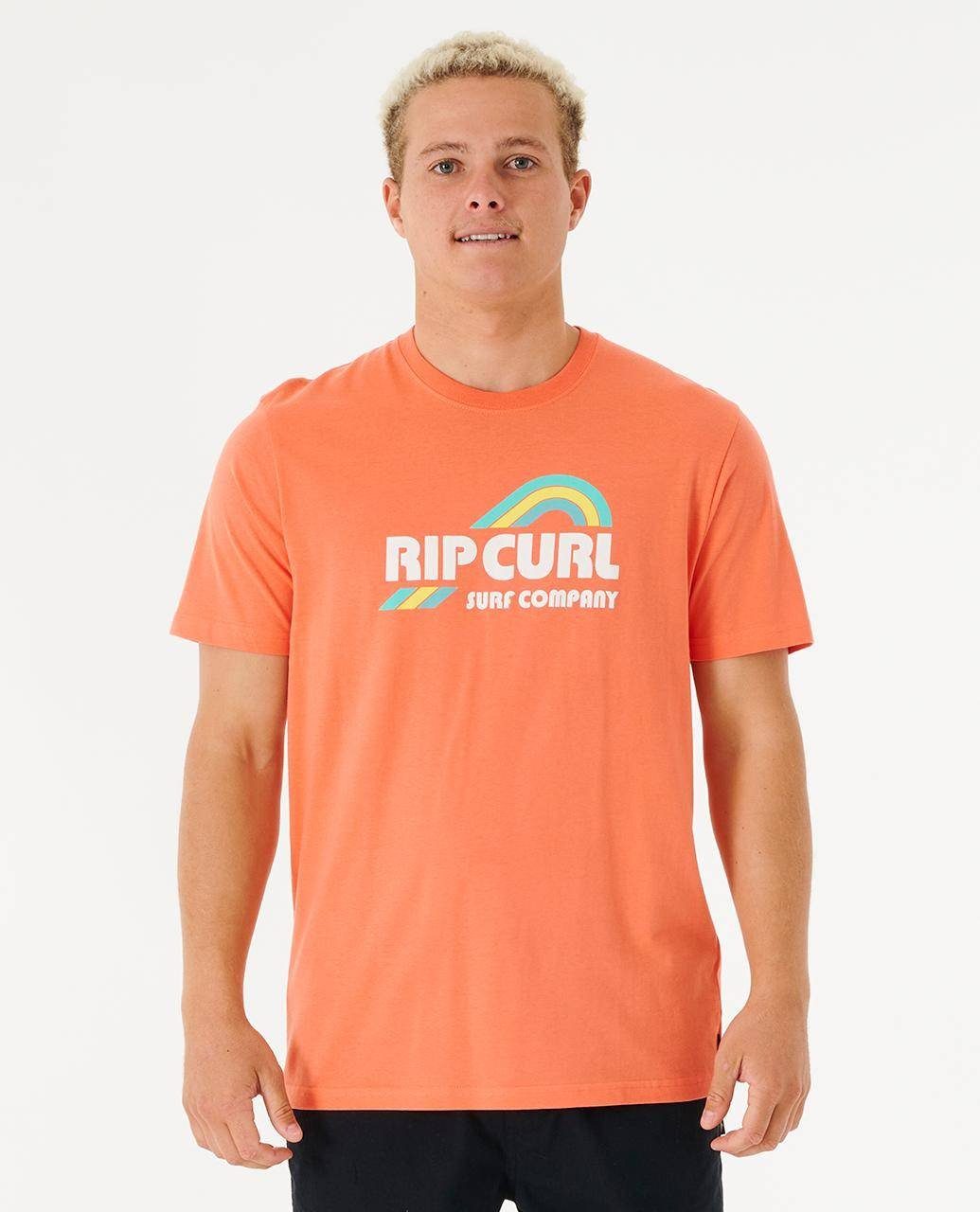 T-Shirt Waving Curl Surf Rip Revival Print-Shirt
