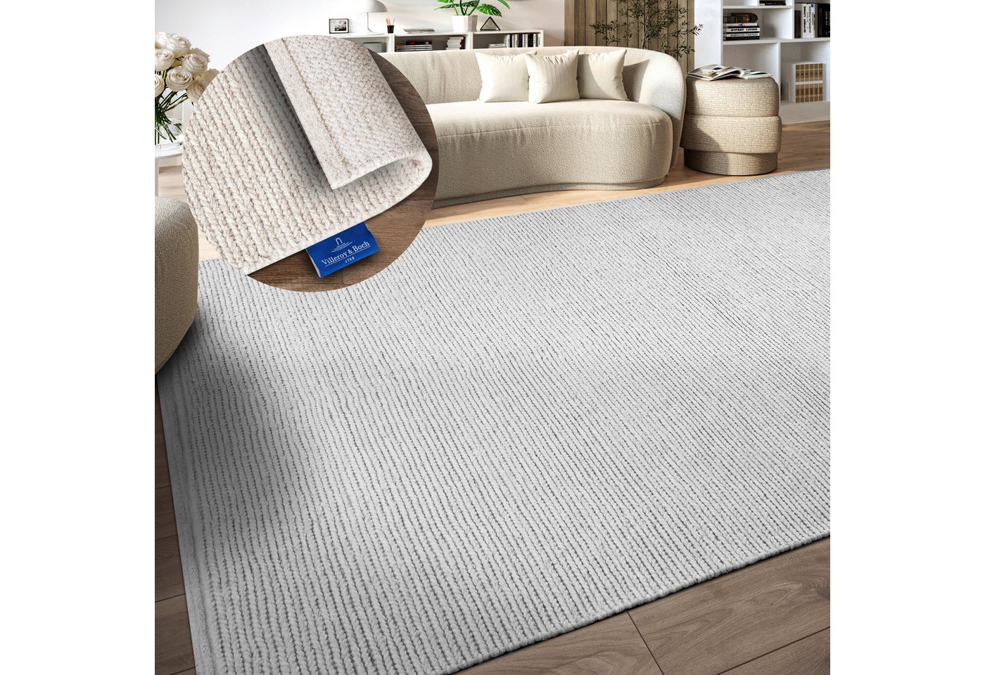 Villeroy & Boch Wollteppich Francois, rechteckig, Höhe: 7 mm, in rund, oval, Läufer, handgewebt, Wolle, Wohnzimmer, Schlafzimmer