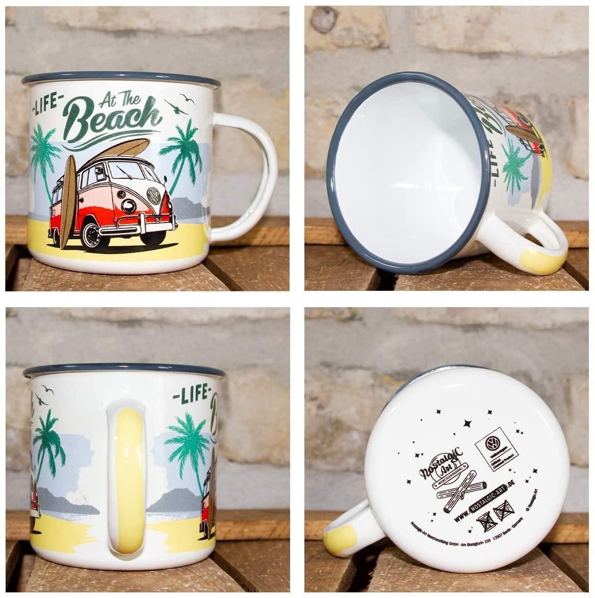 Nostalgic-Art Tasse Emaille-Becher - - Beach Bulli VW - Volkswagen