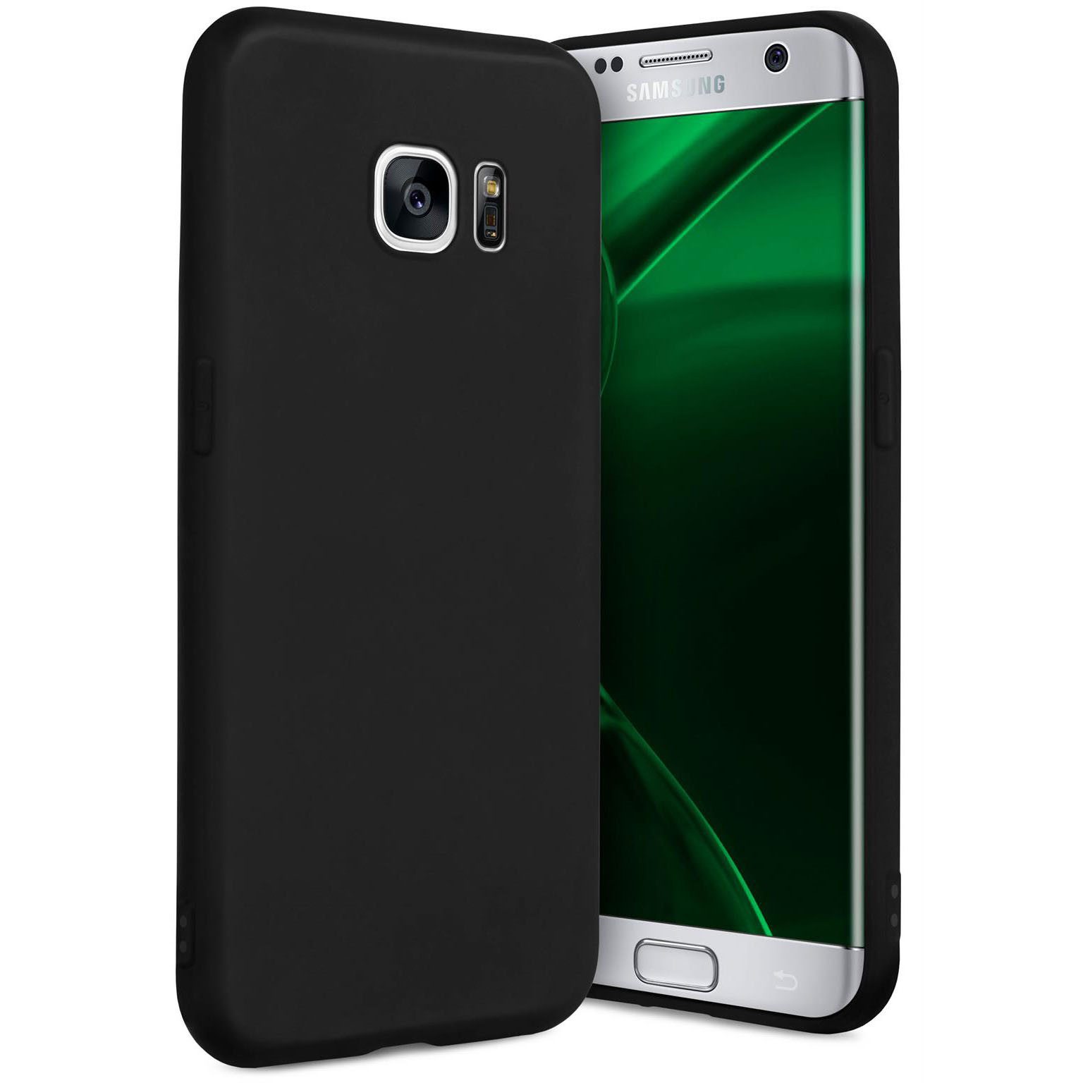ONEFLOW Handyhülle für Samsung Galaxy S7 Edge Hülle Dünn SlimShield Pro Schwarz 5,5 Zoll, Backcover TPU Case Handyhülle minimalistisch Schutzhülle Erhöhter Rand