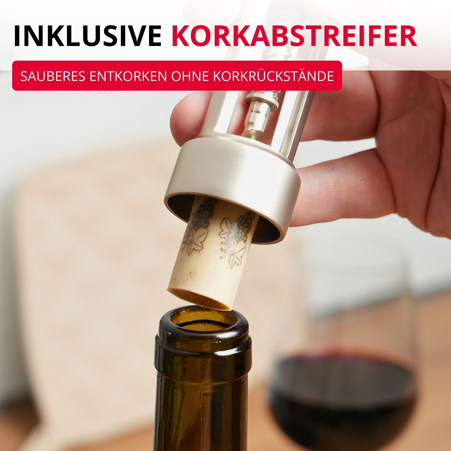 WESTMARK Korkenzieher, Glockenkorkenzieher mit Korkabstreifer, Monopol, Stahl/Zink-Druckgus