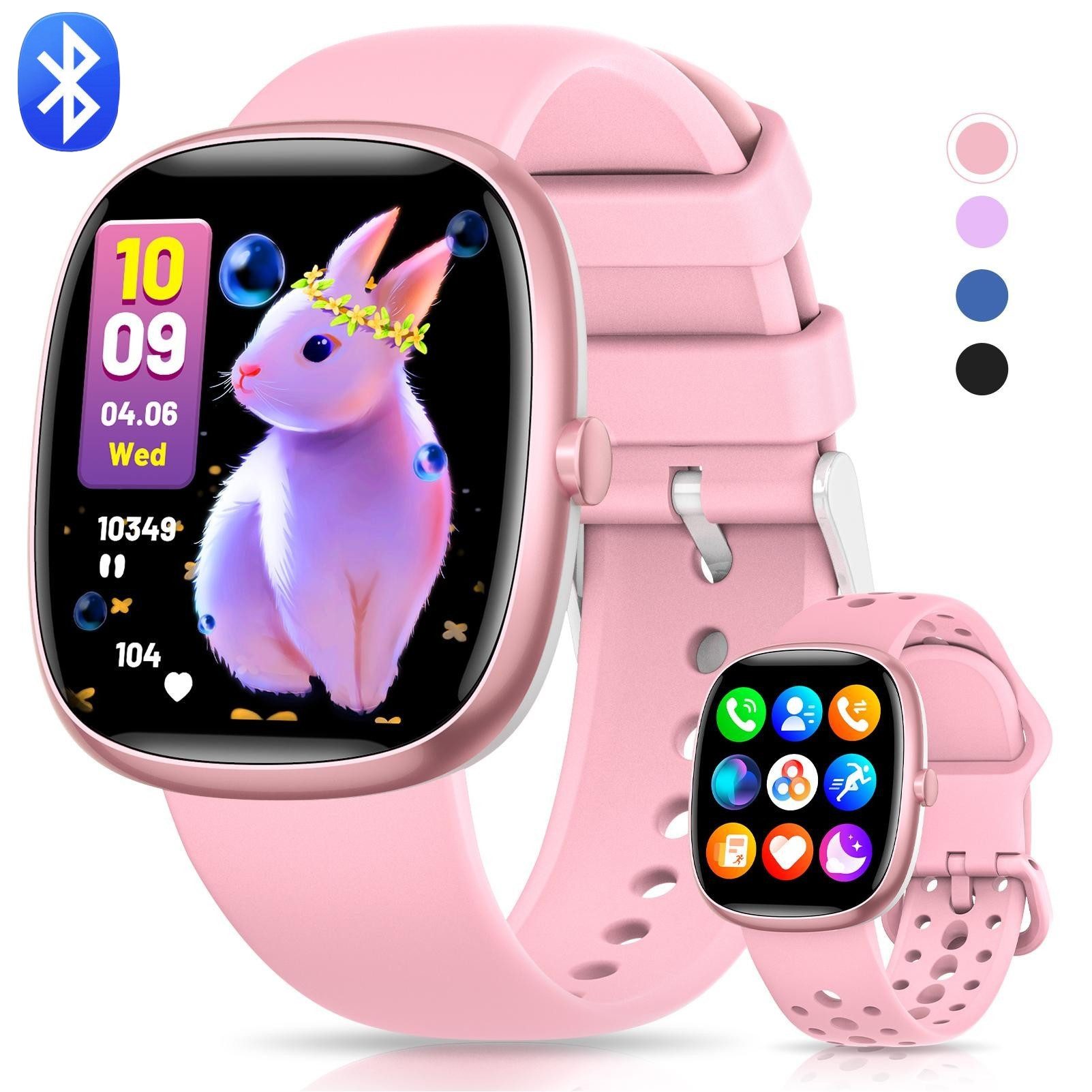 SWGOTA Smartwatch Kinder für Jungen und Mädchen 5-16 Jahren mit Telefon, IP68 Smartwatch (1,5 Zoll), Smartwatch für Kinder mit 20 Sportmodi/Herzfrequenz/Schlafmonitor, Kinder Smartwatch Schrittzähler, Wecker, Geschenk für Kinder