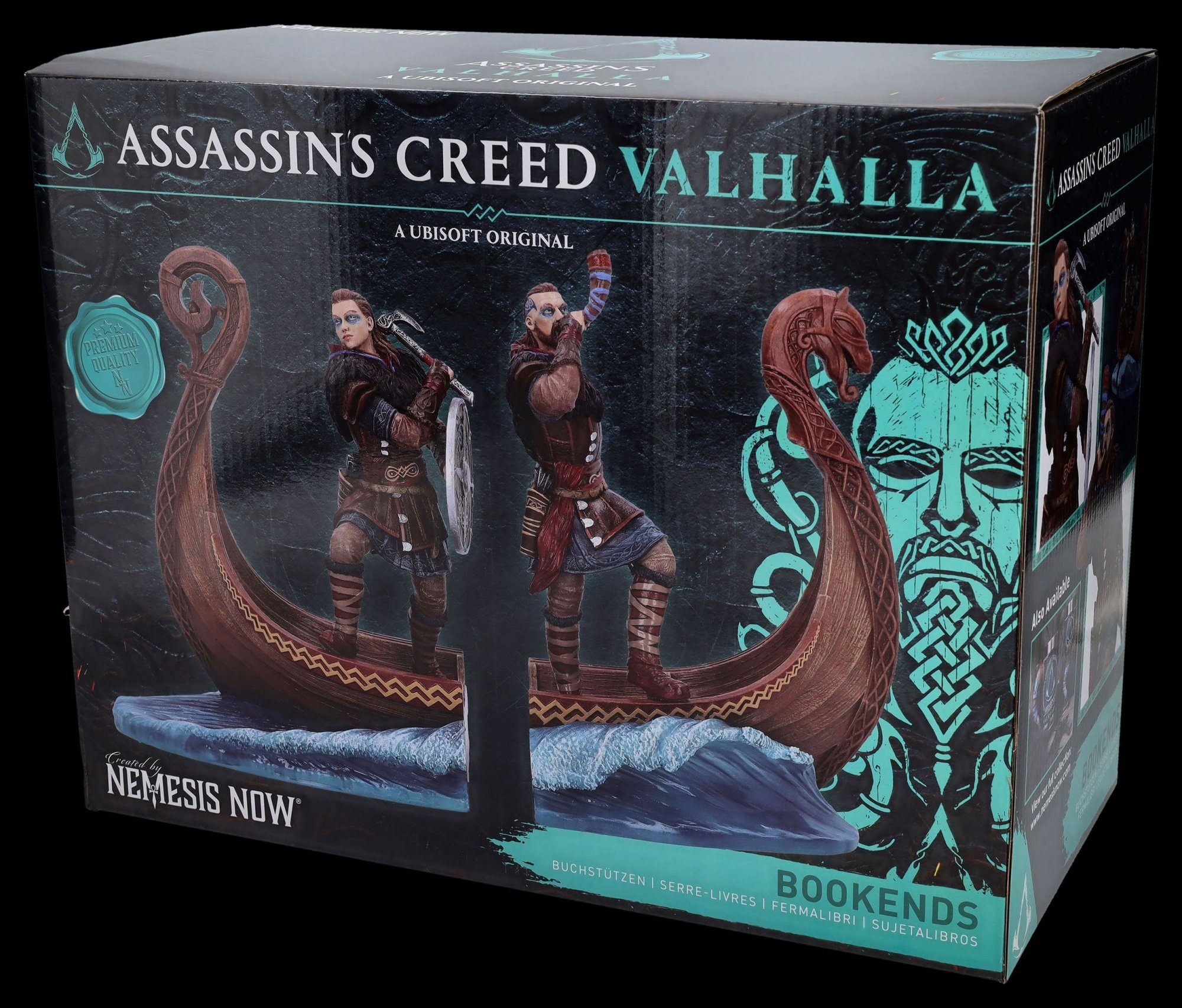 Figuren Shop GmbH Buchstütze Buchstützen Assassins Creed - Valhalla Wikinger - Fantasy Merchandise (2 St)