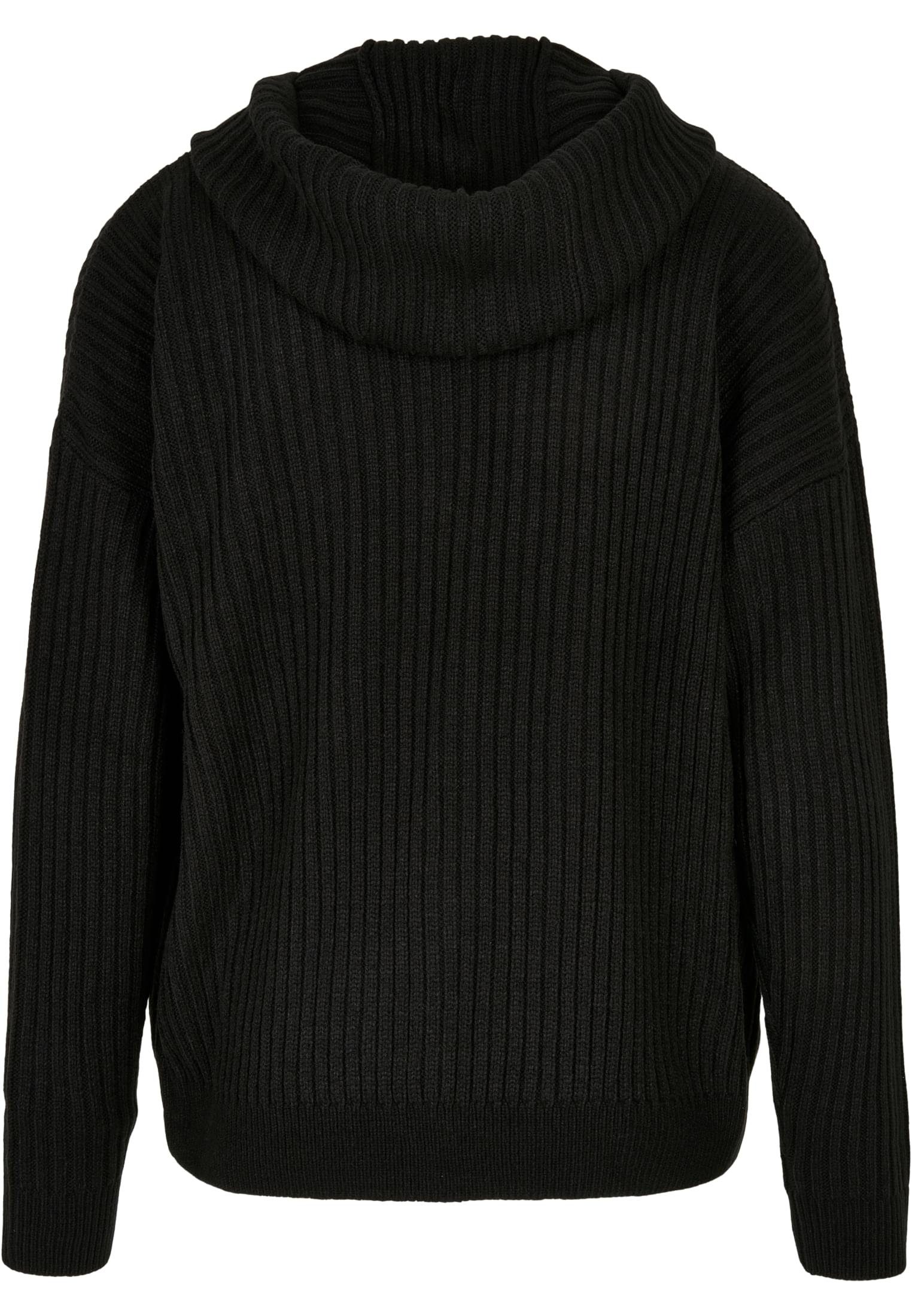 URBAN Hoody CLASSICS Zip black Knitted (1-tlg) Herren Sweater