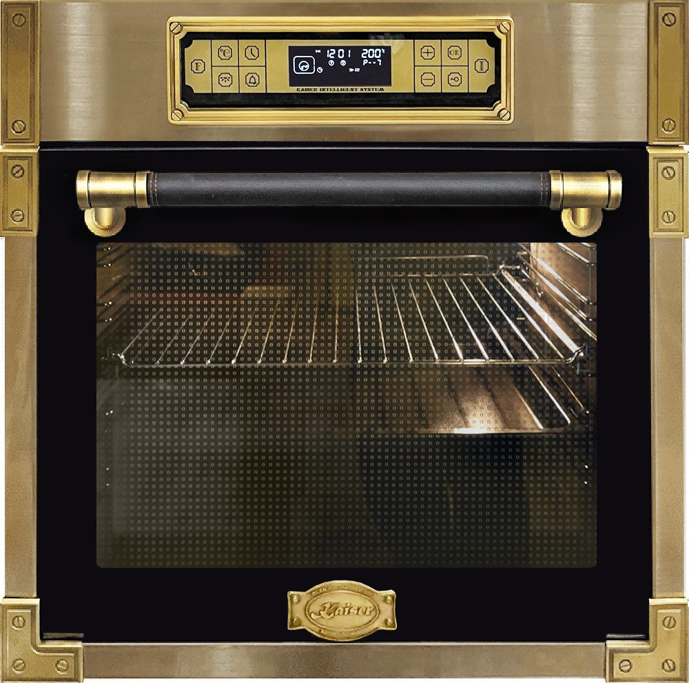 Kaiser Küchengeräte Backofen-Set Retro Einbau Backofen 80L,Elektro Backofen+Einbau-Mikrowelle, 25 l+Dunstabzugshaube 60 cm,1250 m³/h EH 6726 AD+EM 2545 AD+AT 6445 AD, mit 1-fach-Teleskopauszug