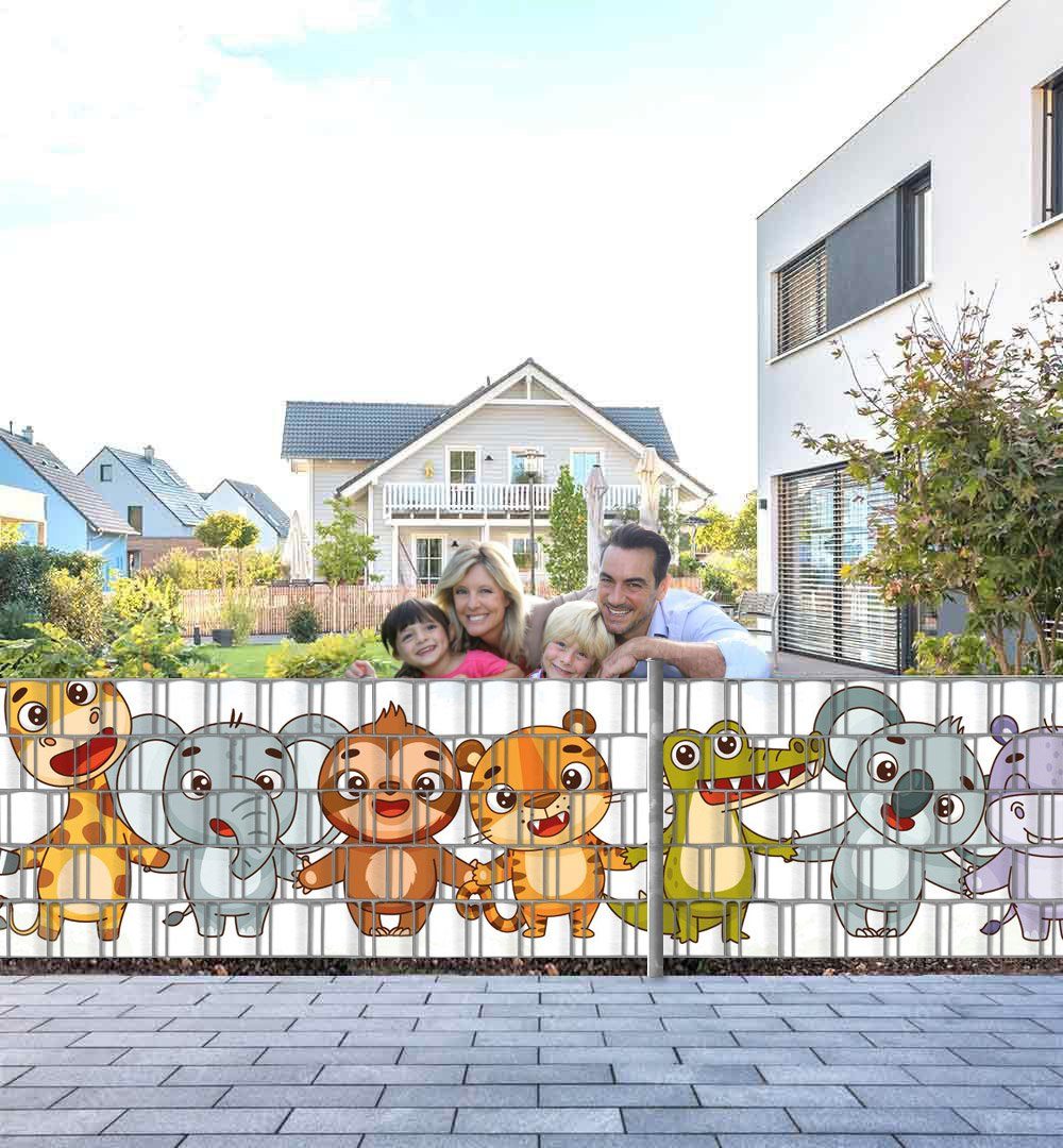 MyMaxxi Sichtschutzstreifen Sichtschutzstreifen Freundliche Tiere Sichtschutz Garten Zaun, (Freundliche Tiere)
